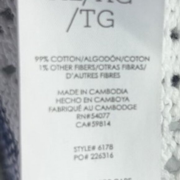 Cabi Peace Pullover Sweater 6178 Cotton crochet Blue White Stripe nautical XL - Picture 3 of 10